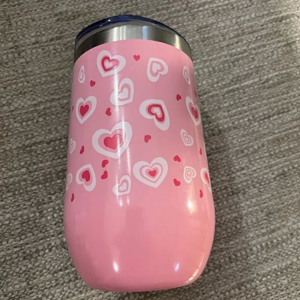 Pink small tumbler with hearts